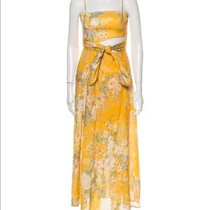 Zimmermann Amelie Floral Tie Linen Dress